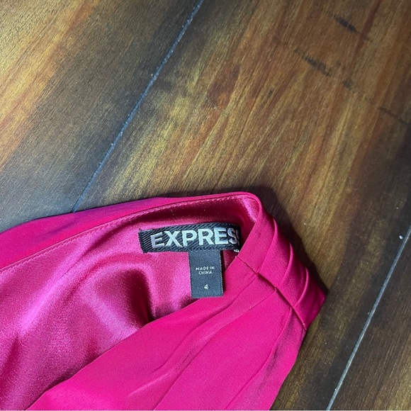 Express One Shoulder Dress in Vibrant Pink​ - Picture 3 of 6